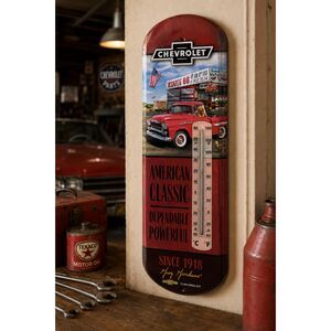 Chevrolet Greg Giordano Metal Thermometer Route 66 Truck GM Wall Decor 17.4"